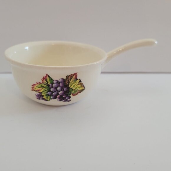 Norsk Flint Egersund Norway Ceramic Sauce Ladle With Grape & Berry Motif - Picture 1 of 12